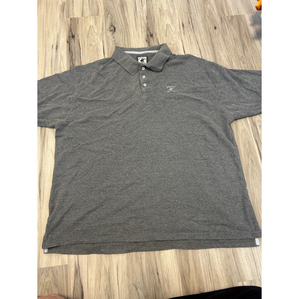 Beverly Hills Polo Club Polo Shirt Men's 3X Gray Modern Fit Short Sleeve Top